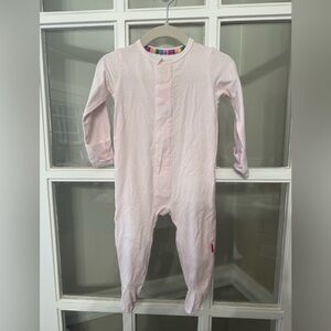 Magnetic Me Light Pink Polka Dot Cotton Footie